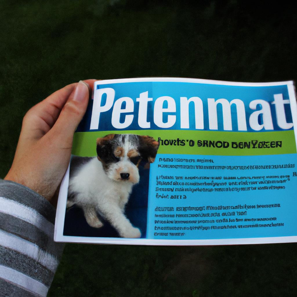Person holding a pet brochure
