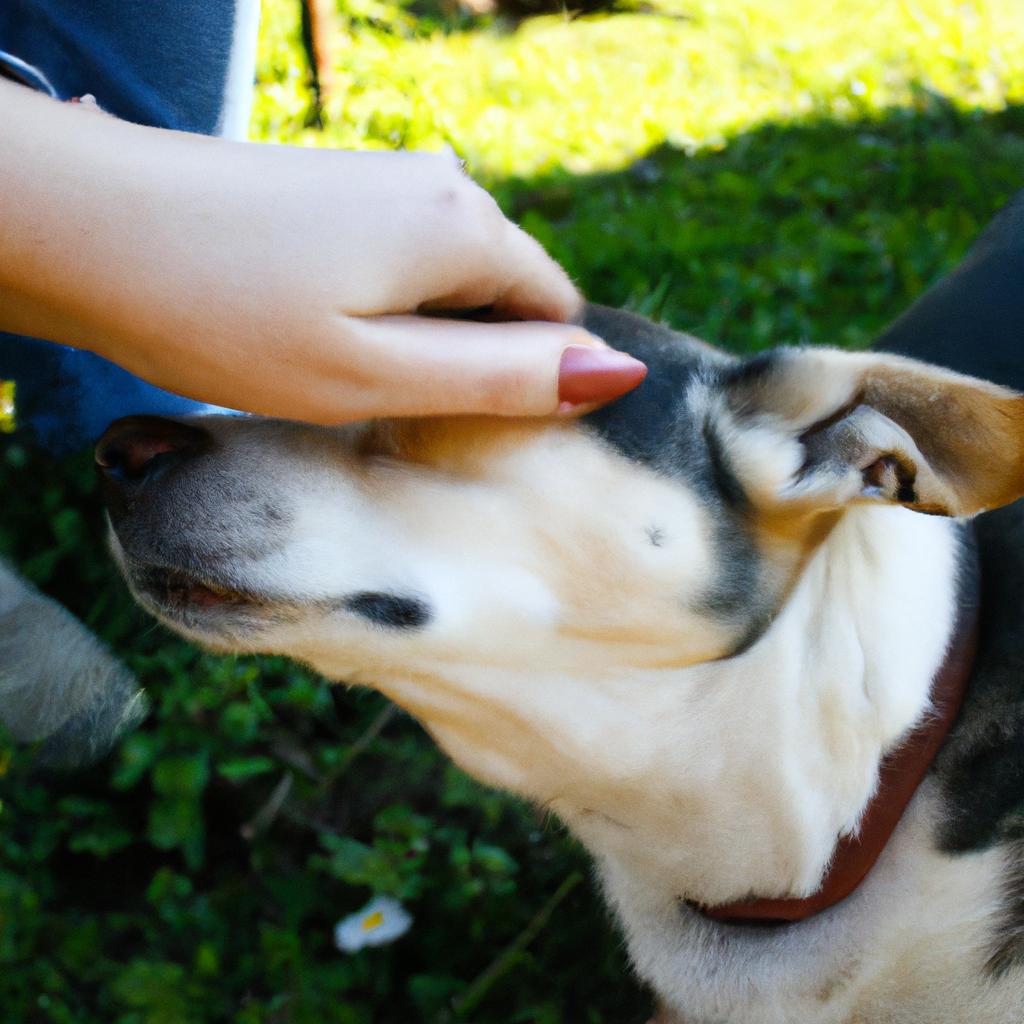 Person cleaning dog's ears